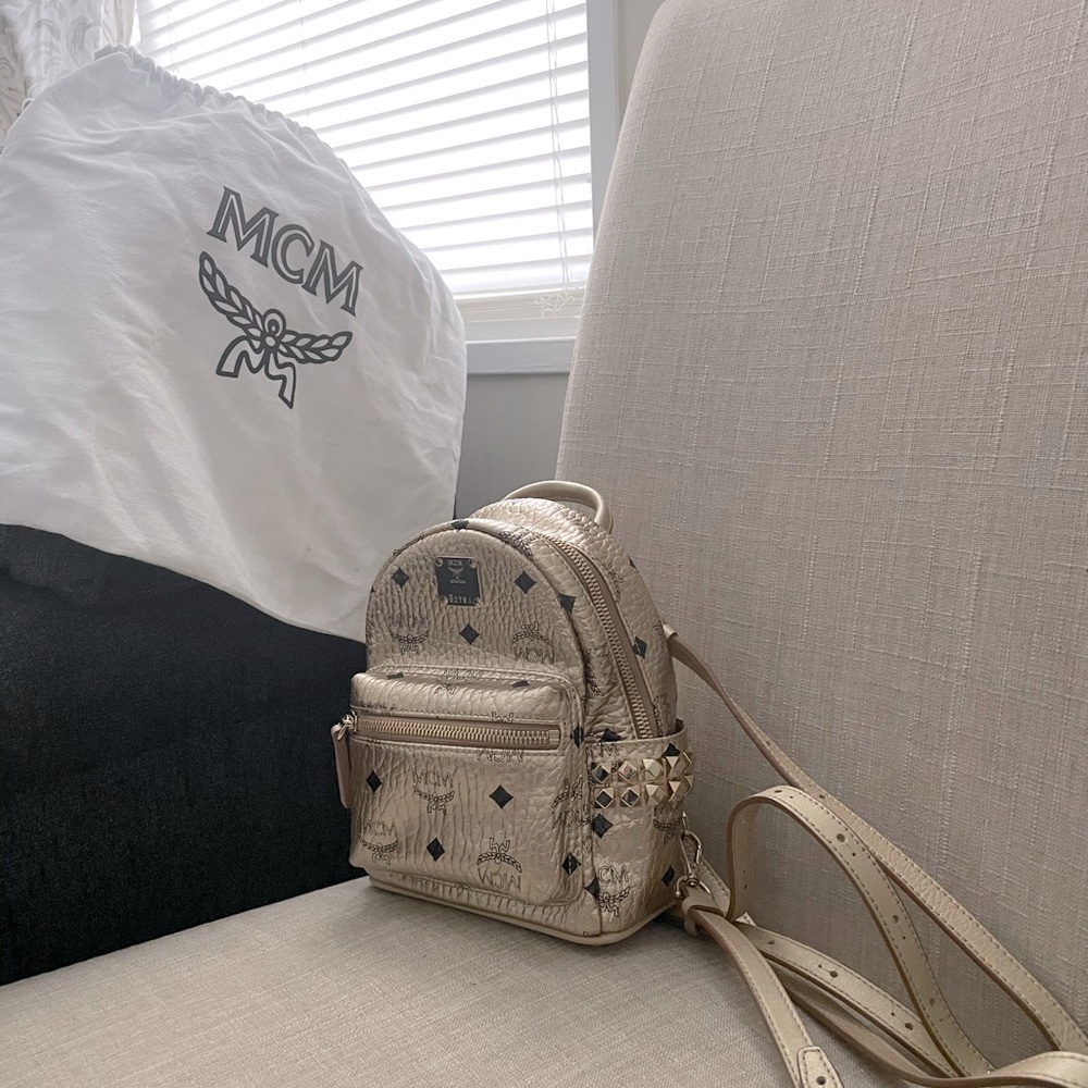 Extra mini Stark MCM backpack Gold